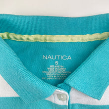 Load image into Gallery viewer, Girls NAUTICA, striped cotton polo dress, light marks chest &amp; skirt, FUC, size 5, L: 52cm