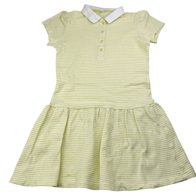 Girls Uniqlo, cotton polo dress, light mark back collar, FUC, size 8, L: 61cm