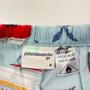 Boys Peter Alexander, lightweight cotton pyjama shorts, combi vans, FUC, size 4,  