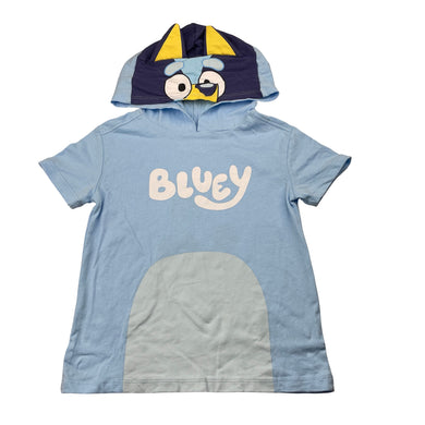 Unisex Bluey, cotton hooded t-shirt / top, EUC, size 3,  