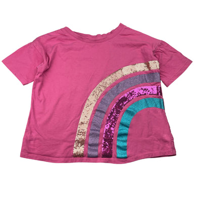 Girls Target, cotton tee / top, sequin & glitter rainbow, GUC, size 6,  