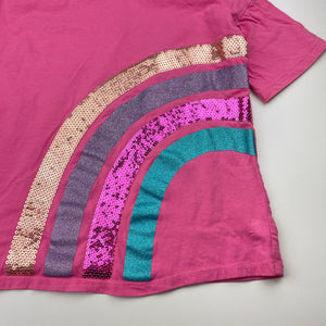 Girls Target, cotton tee / top, sequin & glitter rainbow, GUC, size 6,  