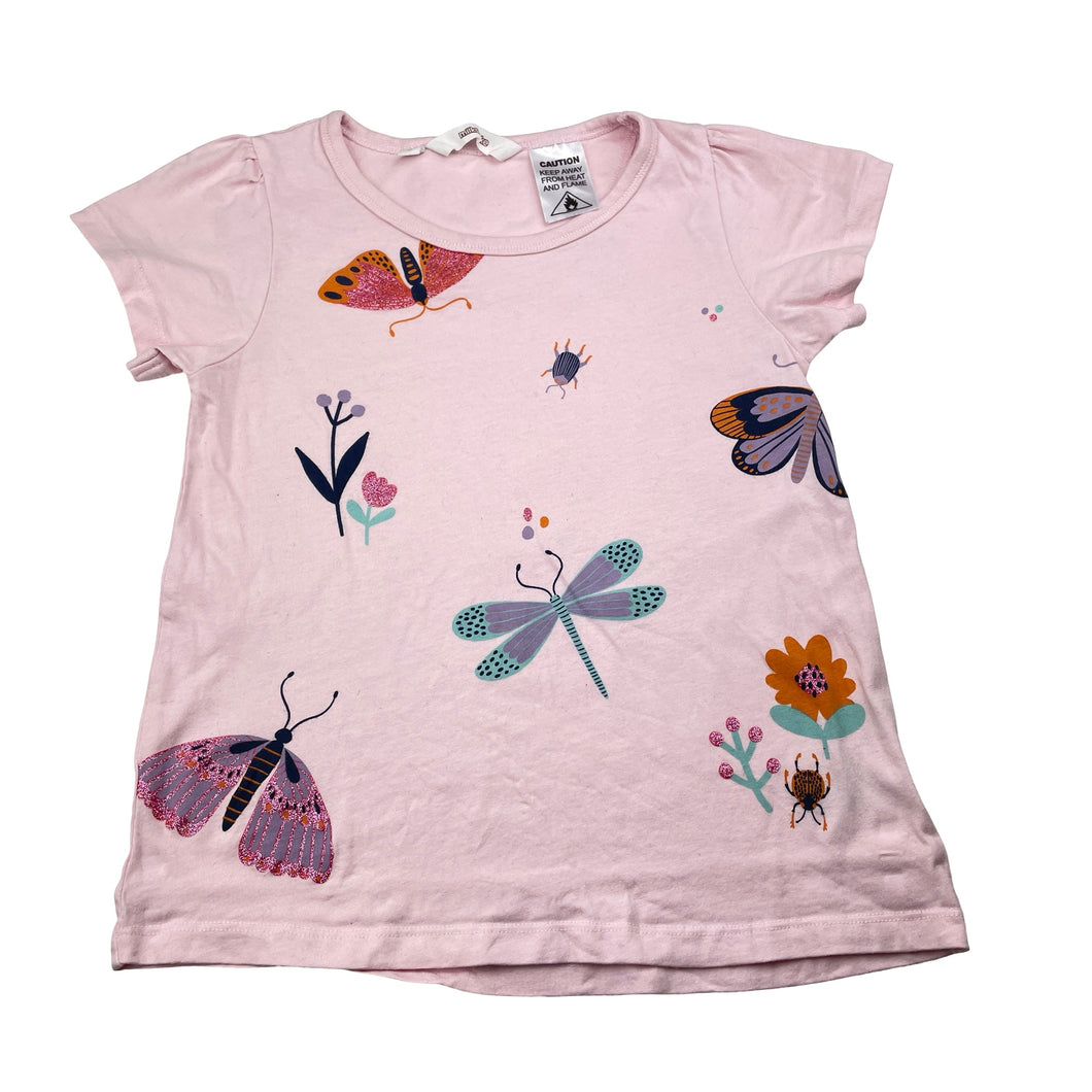 Girls Milkshake, cotton pyjama tee / top, butterflies, EUC, size 8,  