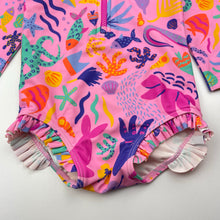 Load image into Gallery viewer, Girls Ellie Whittaker , x B&amp;L, coulourful long sleeve swim one-piece, EUC, size 0,  