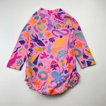 Load image into Gallery viewer, Girls Ellie Whittaker , x B&amp;L, coulourful long sleeve swim one-piece, EUC, size 0,  