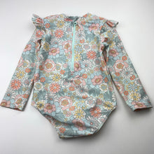 Load image into Gallery viewer, Girls Cotton On, floral long sleeve swim one-piece, EUC, size 1-2,  