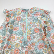Load image into Gallery viewer, Girls Cotton On, floral long sleeve swim one-piece, EUC, size 1-2,  