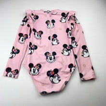 Load image into Gallery viewer, Girls Disney, Minnie Mouse long sleeve swim one-piece, pilling, FUC, size 5,  