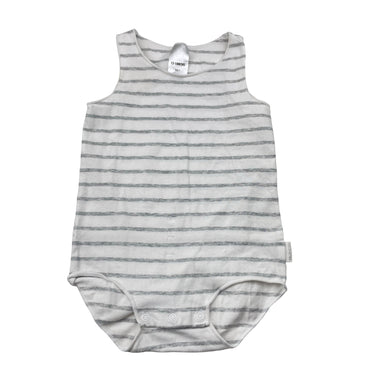 Unisex Bonds, striped stretchy singletsuit / romper, GUC, size 1,  