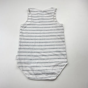 Unisex Bonds, striped stretchy singletsuit / romper, GUC, size 1,  