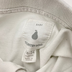 Boys Country Road, white cotton polo shirt top, FUC, size 2,  