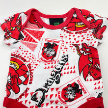Load image into Gallery viewer, Unisex NRL SUPPORTER, St George Dragons cotton bodysuit / romper, FUC, size 0000,  