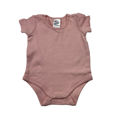 Girls Anko, pink cotton bodysuit / romper, GUC, size 000,  