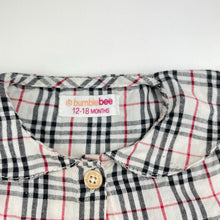 Load image into Gallery viewer, Girls bumblebee, checked lightweight cotton dress &amp; bloomers, FUC, size 1, L: 43cm