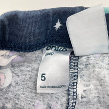 Load image into Gallery viewer, Girls Anko, cotton pyjama pants / bottoms, unicorns, GUC, size 5,  