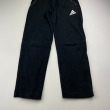 Load image into Gallery viewer, Unisex Adidas, black cotton track pants, elasticated, inside leg: 50cm, wash fade, FUC, size 7-8,  