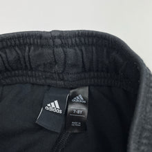 Load image into Gallery viewer, Unisex Adidas, black cotton track pants, elasticated, inside leg: 50cm, wash fade, FUC, size 7-8,  