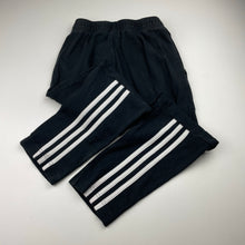 Load image into Gallery viewer, Unisex Adidas, black cotton track pants, elasticated, inside leg: 50cm, wash fade, FUC, size 7-8,  