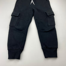 Load image into Gallery viewer, Boys Anko, black fleece-lined track pants, elasticated, inside leg: 38.5cm, GUC, size 4,  