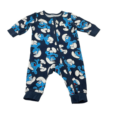 Unisex The Smurfs, cotton zip coverall / romper, FUC, size 0000,  