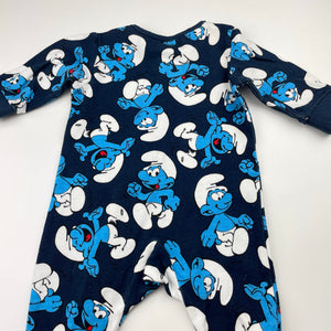 Unisex The Smurfs, cotton zip coverall / romper, FUC, size 0000,  