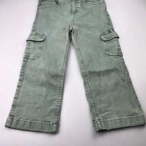 Girls 1964 Denim Co, stretch denim cargo jeans / pants, adjustable, inside leg: 38cm, GUC, size 5,  