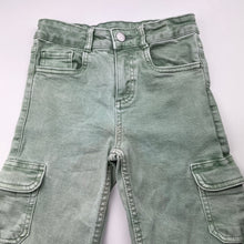Load image into Gallery viewer, Girls 1964 Denim Co, stretch denim cargo jeans / pants, adjustable, inside leg: 38cm, GUC, size 5,  