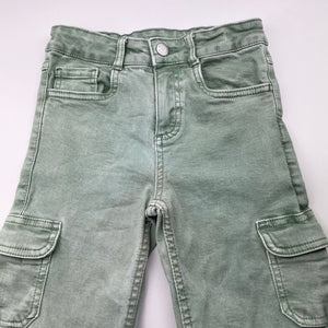 Girls 1964 Denim Co, stretch denim cargo jeans / pants, adjustable, inside leg: 38cm, GUC, size 5,  
