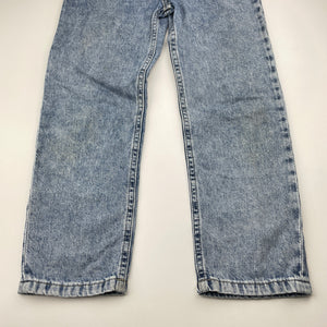 Unisex Cotton On, blue denim jeans adjustable, inside leg: 50cm, marks on knees, FUC, size 8,  