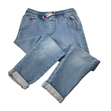 Girls Anko, stretch knit denim pants, elasticated, inside leg: 46cm, FUC, size 7,  