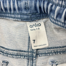 Load image into Gallery viewer, Girls Anko, stretch knit denim pants, elasticated, inside leg: 46cm, FUC, size 7,  