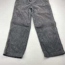 Load image into Gallery viewer, Boys Target, grey corduroy cotton pants, elasticated, inside leg: 46cm, discolouration, FUC, size 6,  