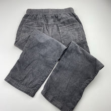 Load image into Gallery viewer, Boys Target, grey corduroy cotton pants, elasticated, inside leg: 46cm, discolouration, FUC, size 6,  