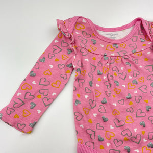 Girls Nanette Lepore, cotton bodysuit / romper, hearts, GUC, size 00,  