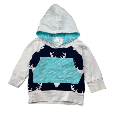 Boys lightweight, cotton hooded long sleeve tee / top, FUC, size 00,  