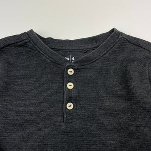Boys Anko, grey long sleeve Henley top, EUC, size 4,  