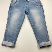 Load image into Gallery viewer, Girls Anko, stretch knit denim pants, elasticated, inside leg: 31cm, GUC, size 3,  