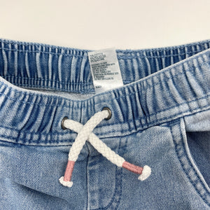 Girls Anko, stretch knit denim pants, elasticated, inside leg: 31cm, GUC, size 3,  