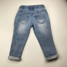Load image into Gallery viewer, Girls Anko, stretch knit denim pants, elasticated, inside leg: 31cm, GUC, size 3,  