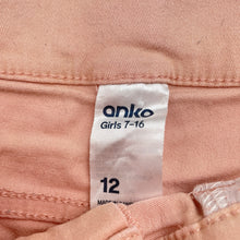 Load image into Gallery viewer, Girls Anko, pink stretch cotton shorts, adjustable, GUC, size 12,  