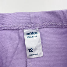 Load image into Gallery viewer, Girls Anko, purple ribbed stretchy bike shorts, GUC, size 12,  