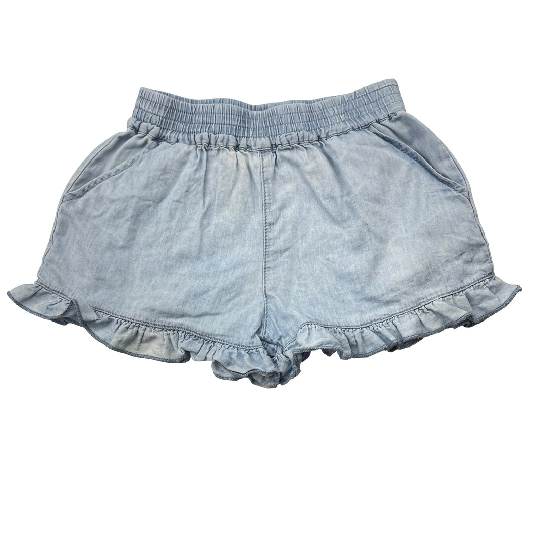 Girls 1964 Denim Co, blue chambray cotton shorts, elasticated, FUC, size 3,  