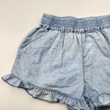 Load image into Gallery viewer, Girls 1964 Denim Co, blue chambray cotton shorts, elasticated, FUC, size 3,  
