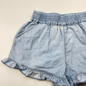 Girls 1964 Denim Co, blue chambray cotton shorts, elasticated, FUC, size 3,  