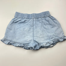 Load image into Gallery viewer, Girls 1964 Denim Co, blue chambray cotton shorts, elasticated, FUC, size 3,  