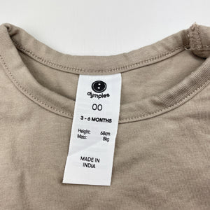 Unisex Dymples, soft feel stretchy long sleeve tee / top, EUC, size 00,  