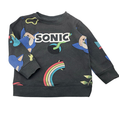 Boys SEGA, Sonic the Hedgehog fleece-lined sweater, wash fade, FUC, size 4,  