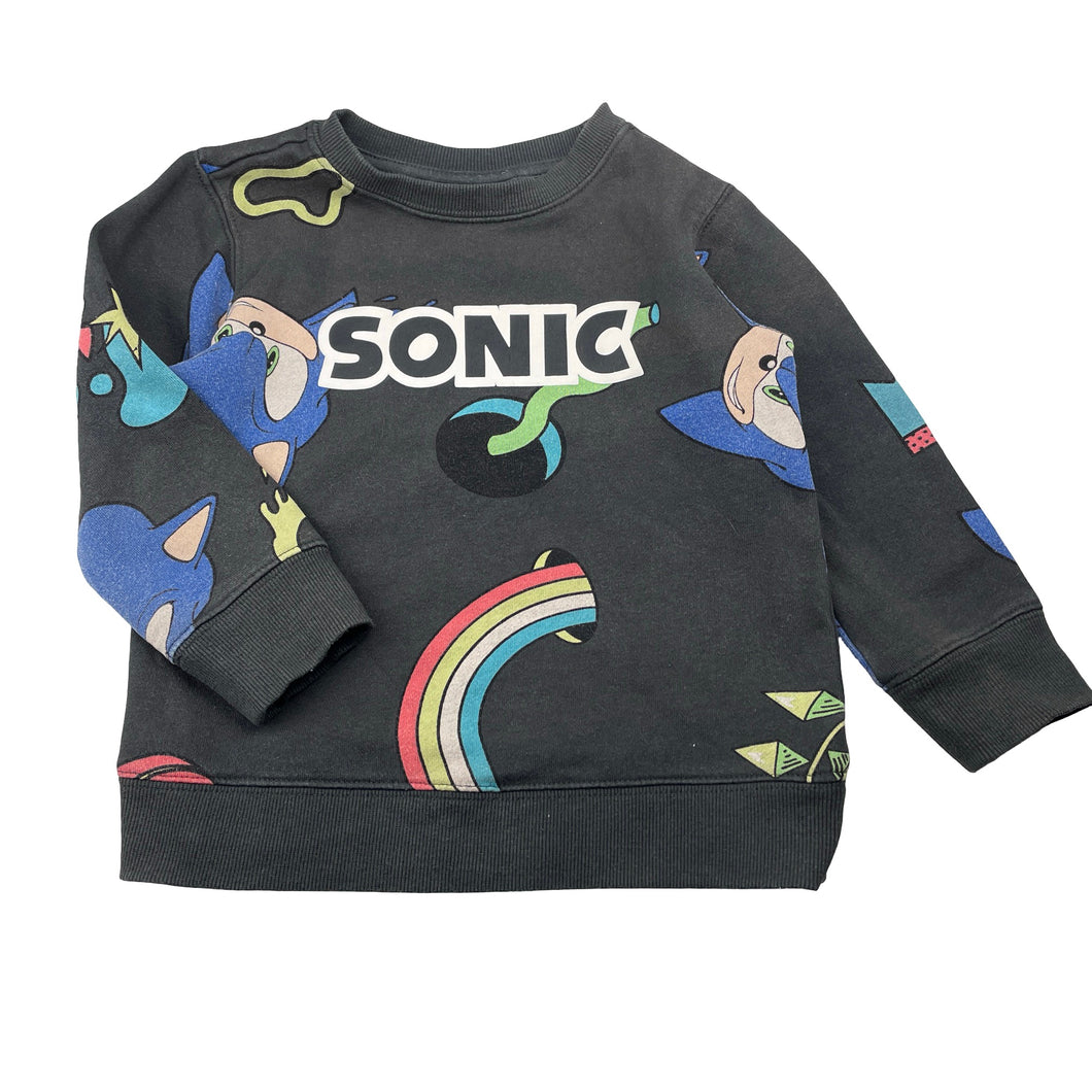 Boys SEGA, Sonic the Hedgehog fleece-lined sweater, wash fade, FUC, size 4,  
