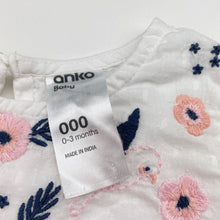 Load image into Gallery viewer, Girls Anko, embroidered cotton dress, GUC, size 000, L: 29cm