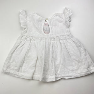 Girls Anko, embroidered cotton dress, GUC, size 000, L: 29cm